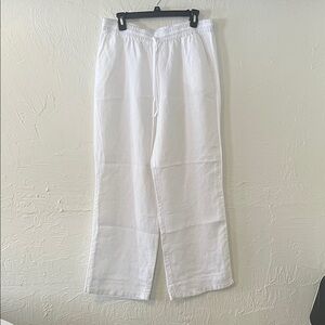 Elegant White Wide Leg Women's Pants